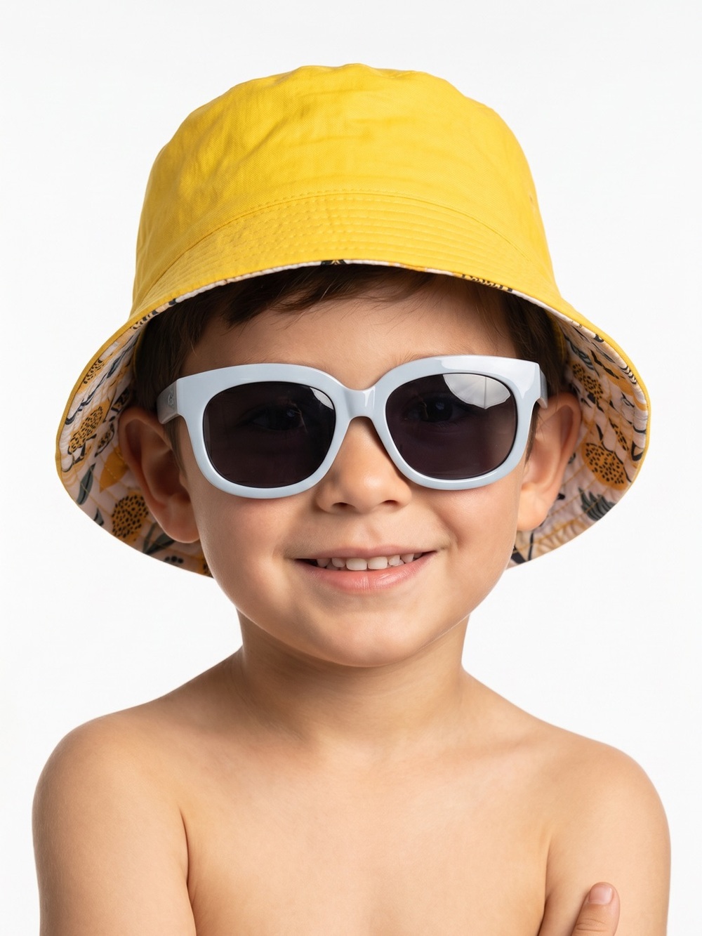 Boys Reversible Bucket Hat w/Sunglasses set